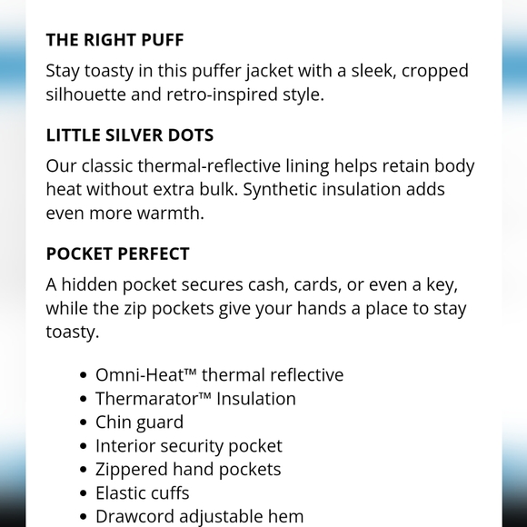 Columbia cropped puffer jacket size L - Picture 9 of 14